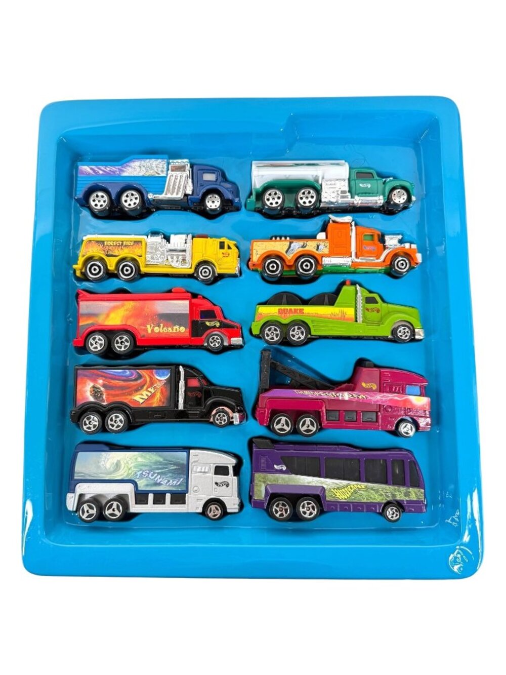 Vintage Hot Wheels 10 Piece Truck Set Assorted Vehicles Vibrant Colors & Unique